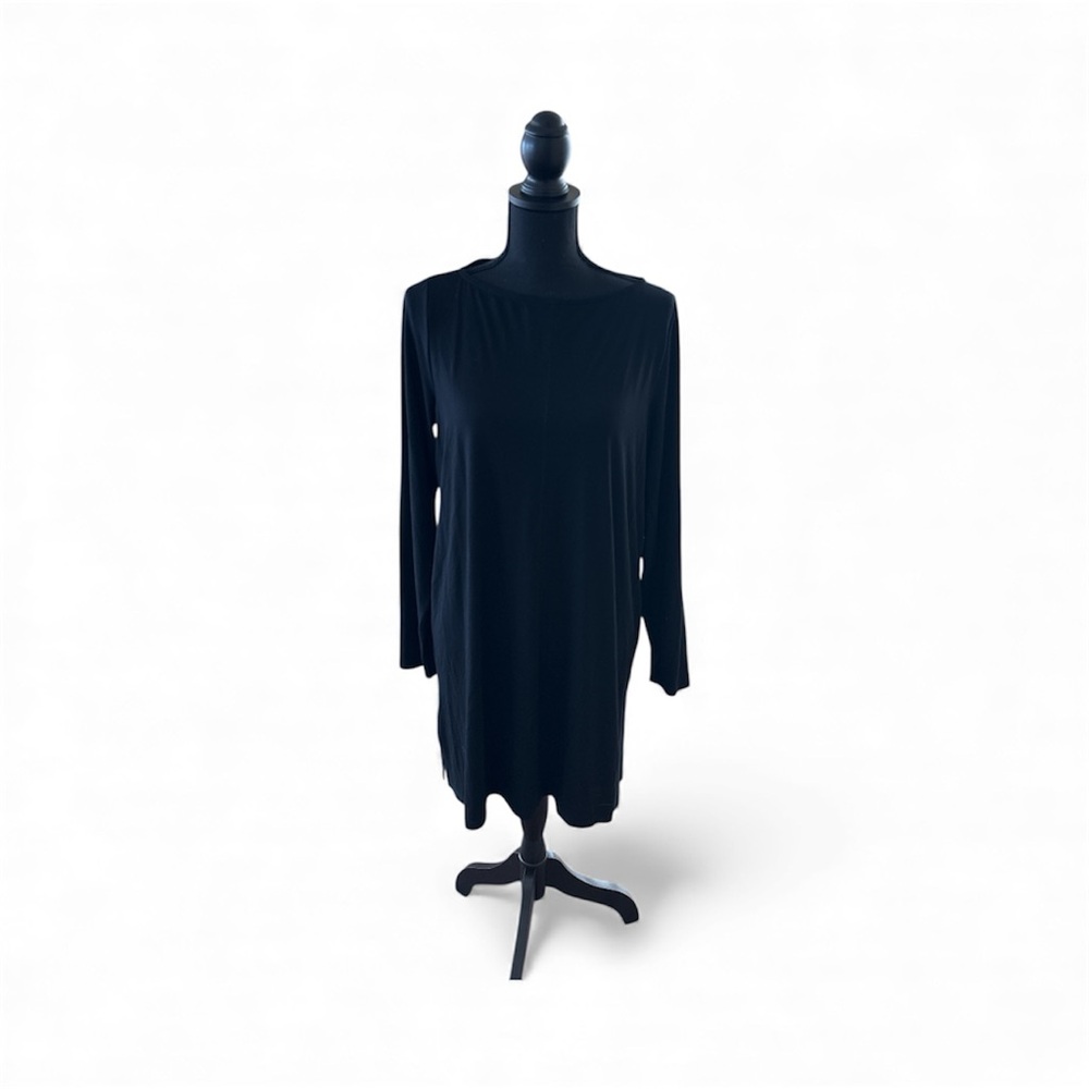 Eileen Fisher Elegant Black Long Sleeve Dress